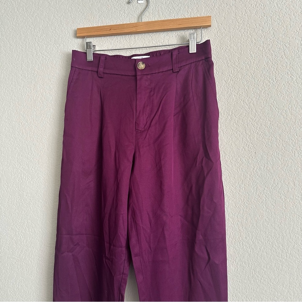 Loft Burgundy Straight Leg Trousers Size 2 Chic Workwear, Preppy Style NWT - Picture 4 of 8